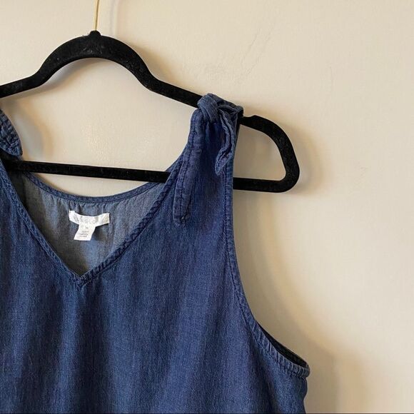 Caslon-Chambray Tie Shoulder Sleeveless Top - Picture 5 of 8